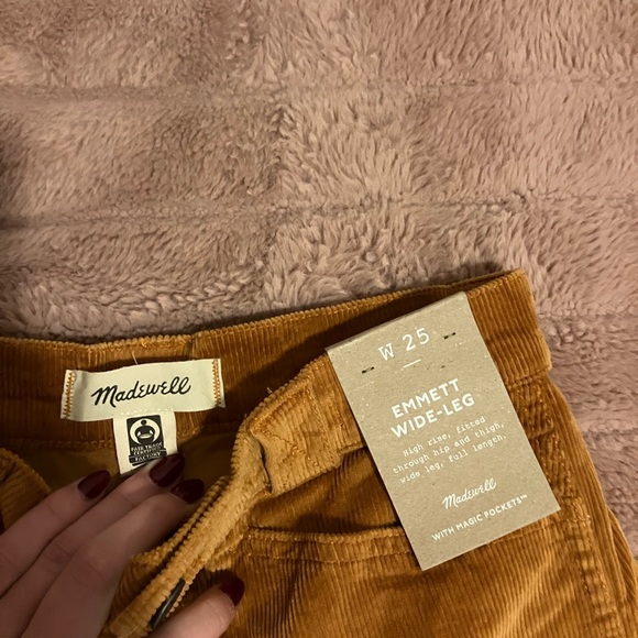 Madewell Mustard Corduroy Wide-Leg Pants - Picture 2 of 3